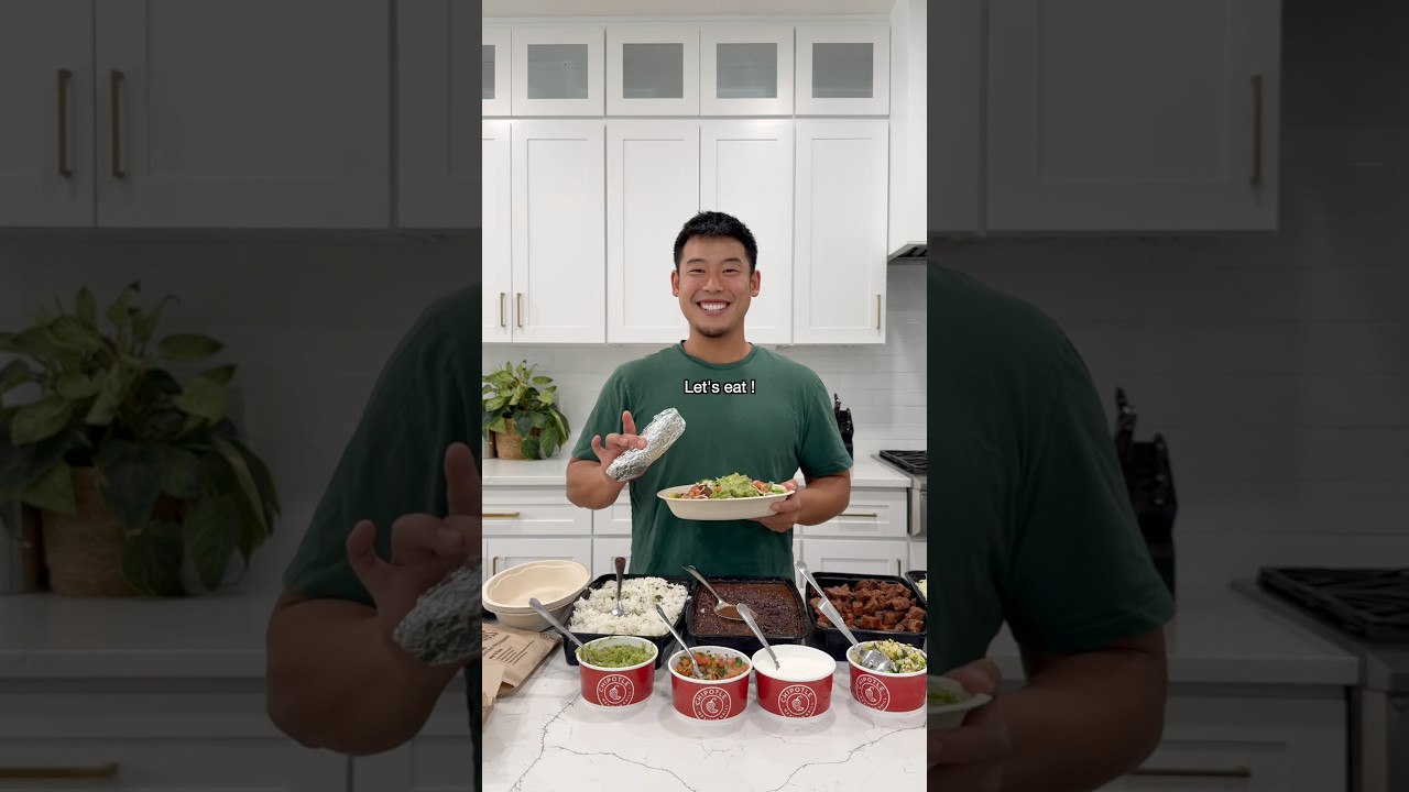 Zach making Chipotle bowls at home